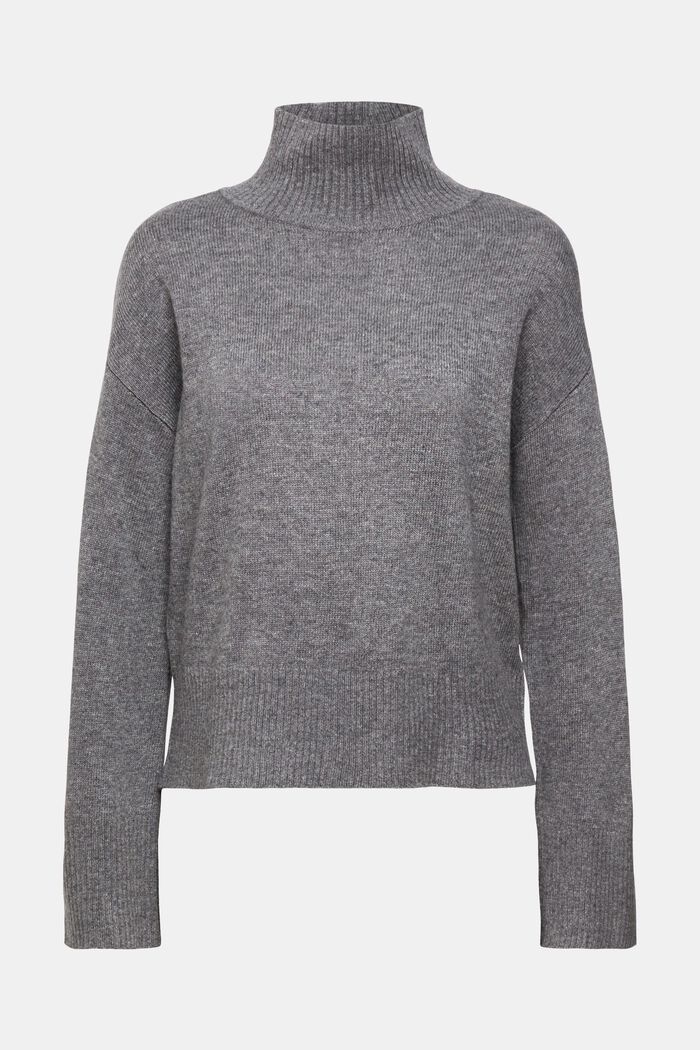 Sweter z półgolfem z mieszanki z wełną, LENZING™ ECOVERO™