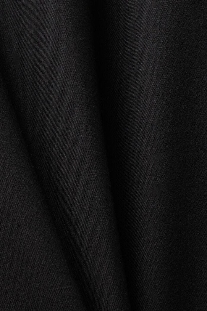 Flanelowe spodnie z rozcięciem na dole, BLACK, detail image number 6
