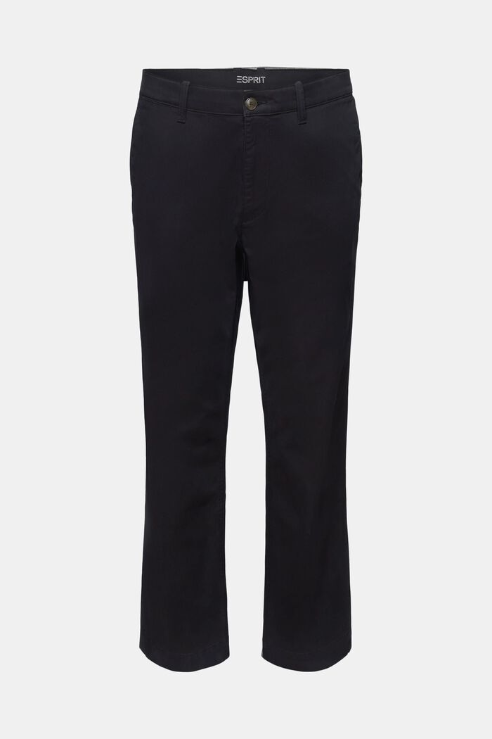 Spodnie chino z twillu bawełnianego, straight, BLACK, detail image number 7