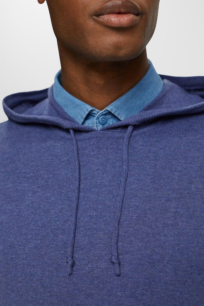 Sweter z kapturem z dzianiny, GREY BLUE, detail image number 3