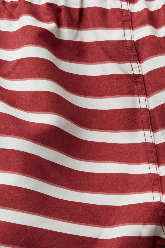 Plażowe szorty w paski, DARK RED, detail image number 4