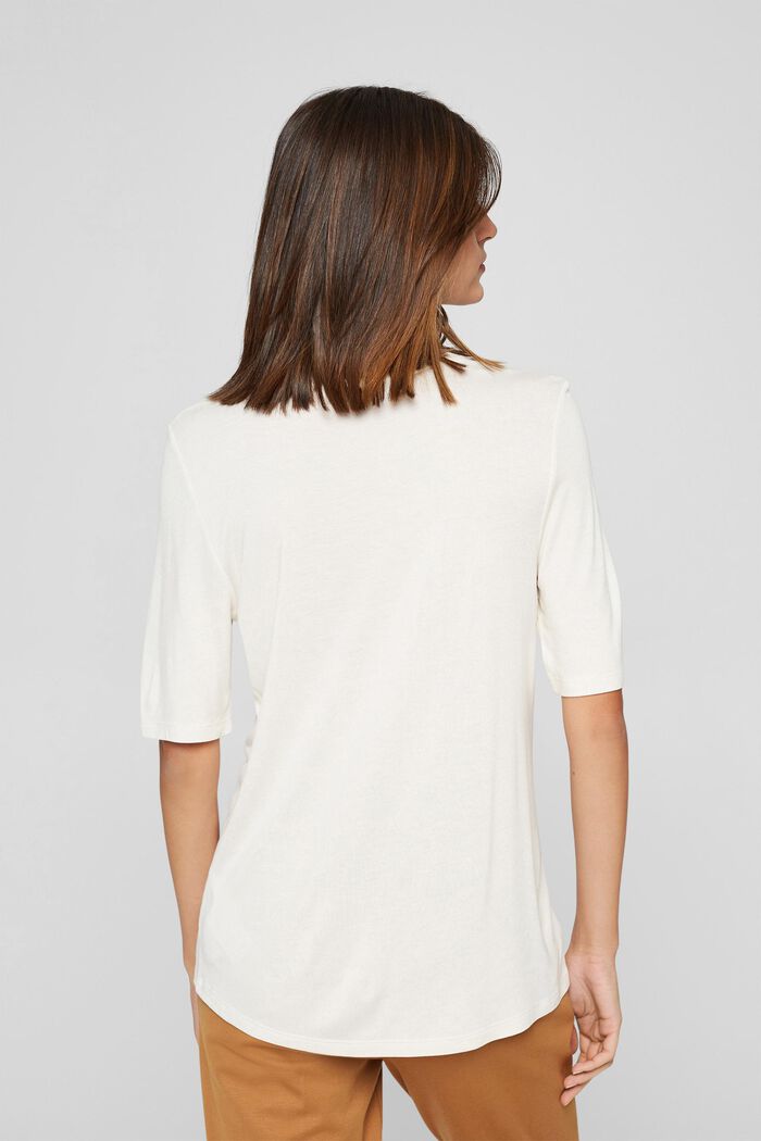 T-shirt z jerseyu z wiskozy LENZING™ ECOVERO™, OFF WHITE, detail image number 3