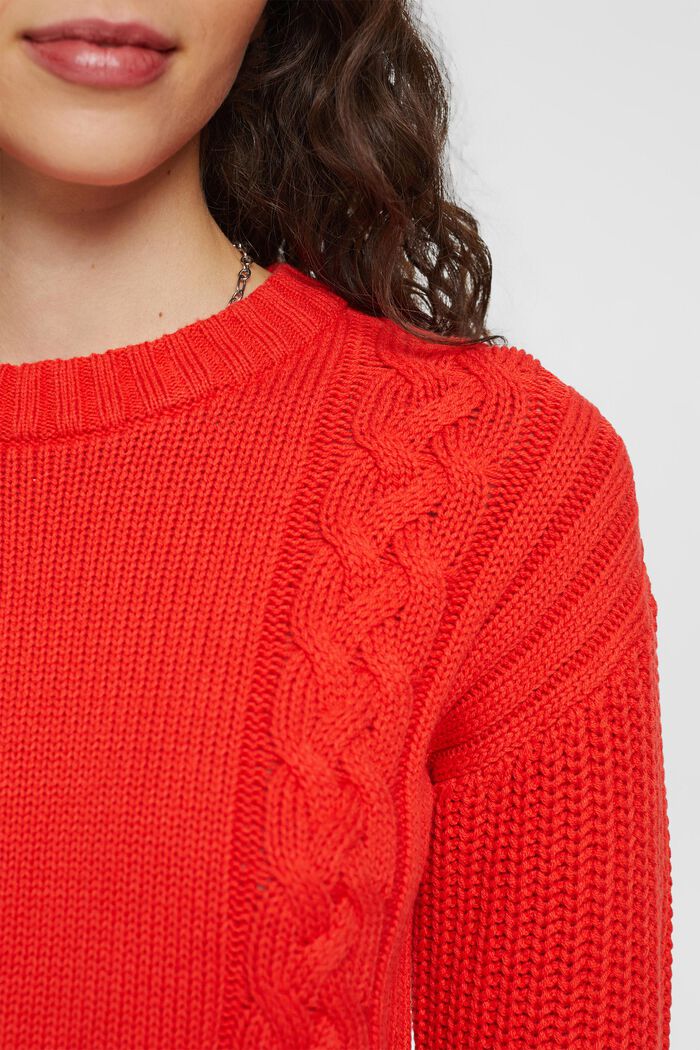 Sweter w paski, RED, detail image number 0