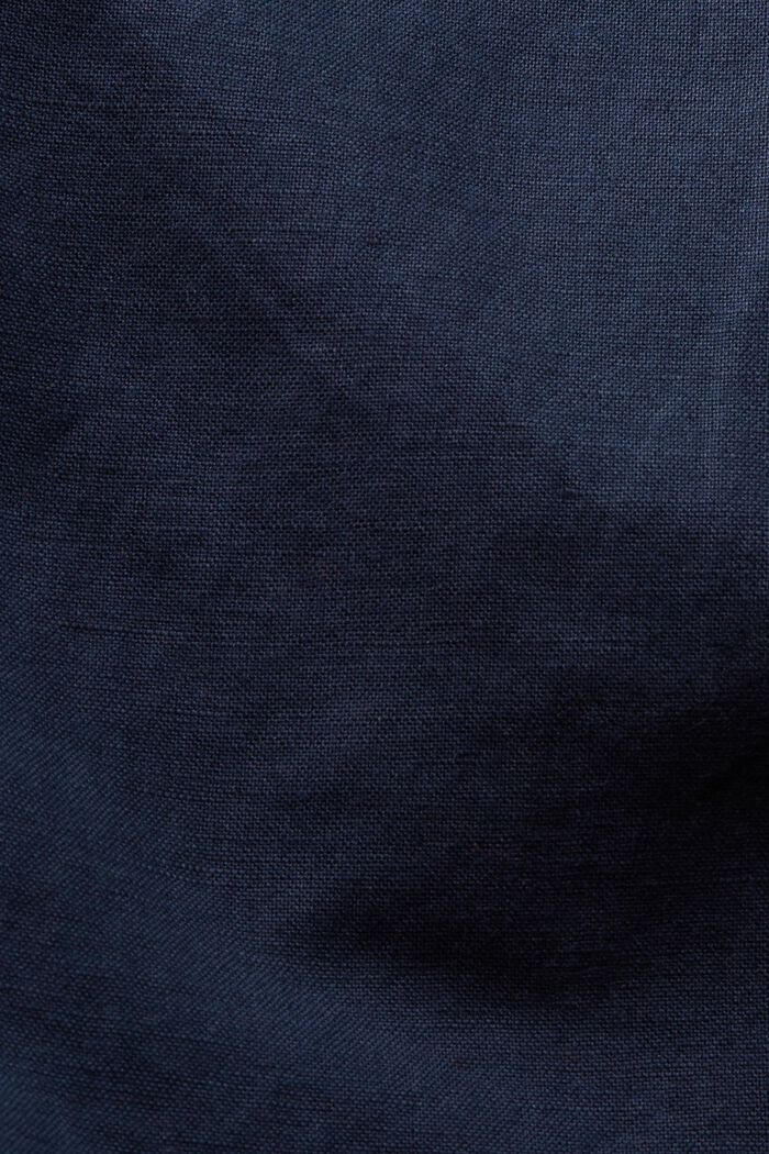 Szorty bermudy z bawełny i lnu, NAVY, detail image number 5
