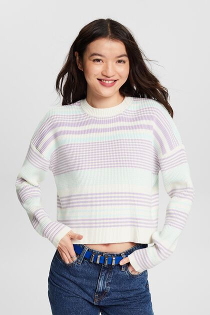 Sweter w paski z długim rękawem