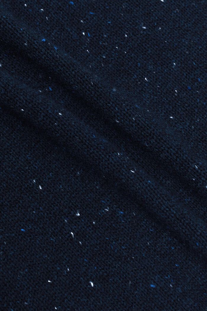 Nakrapiany sweter z okrągłym dekoltem, PETROL BLUE, detail image number 5