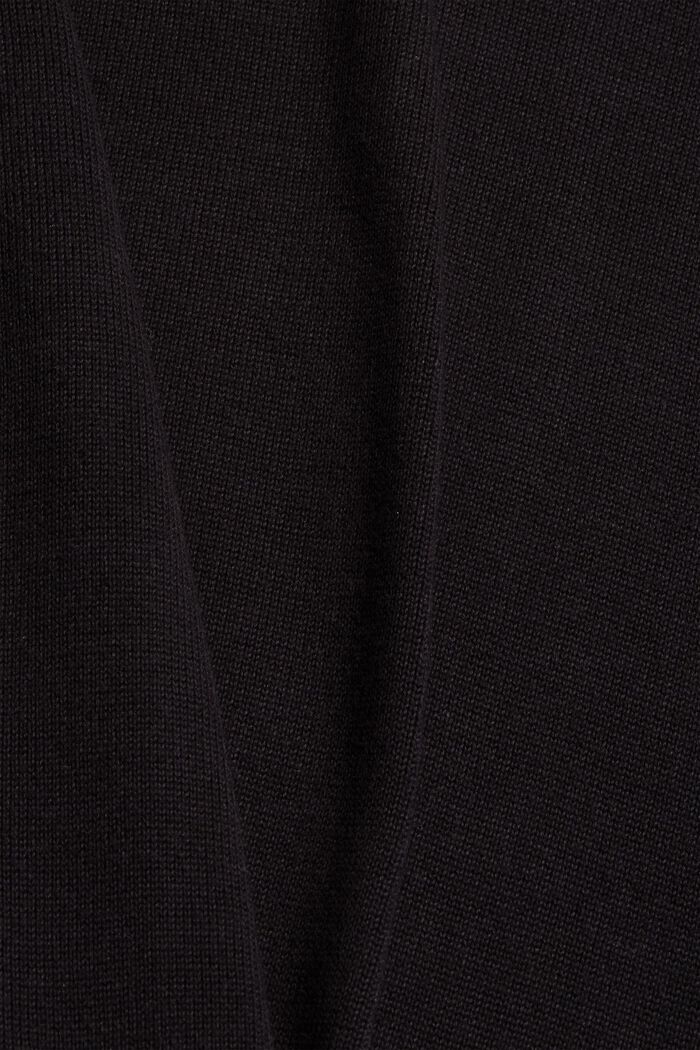 Sweter basic ze 100% bawełny Pima, BLACK, detail image number 4