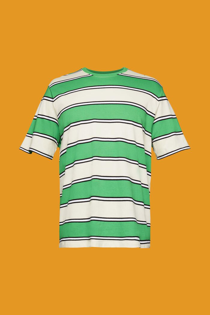 T-shirt w paski ze zrównoważonej bawełny, GREEN, detail image number 6