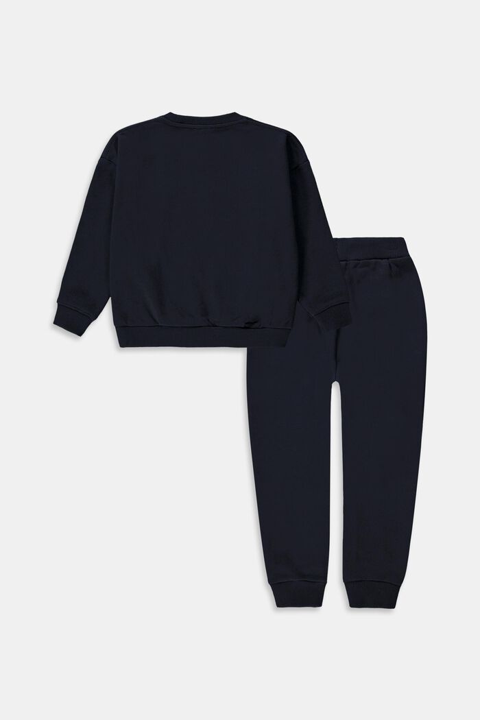 Komplet: bluza i spodnie joggingowe, 100% bawełna, NAVY, detail image number 1