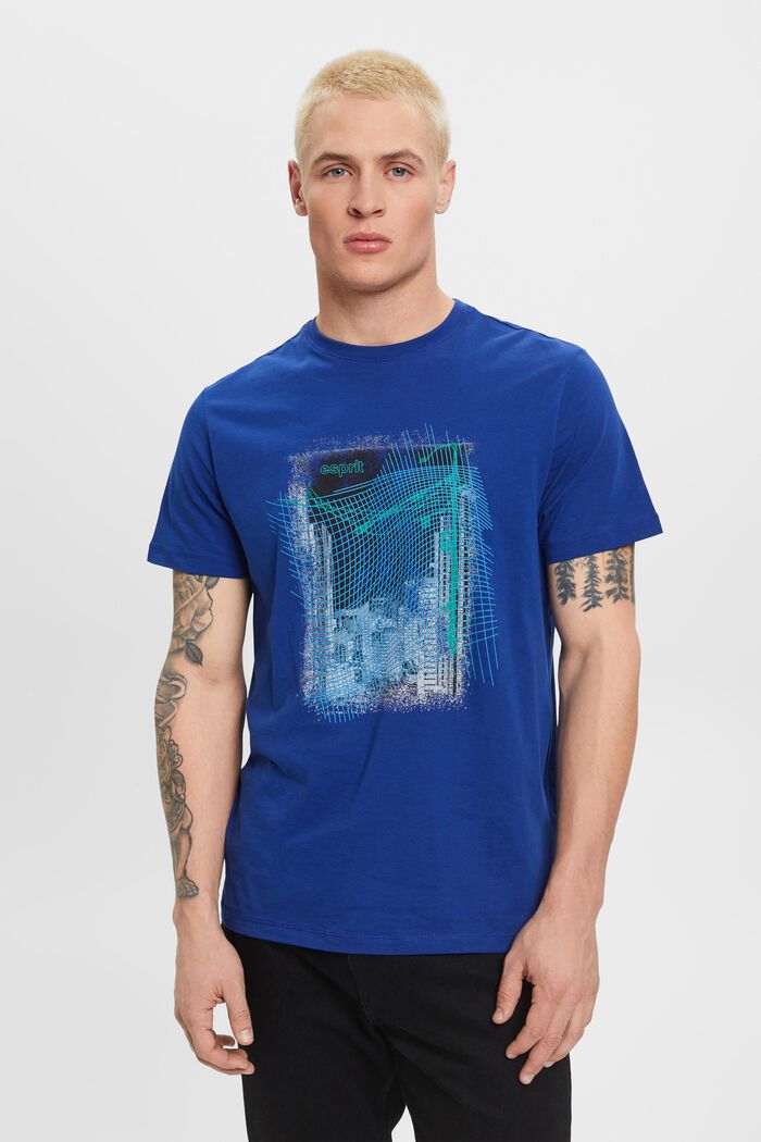 T-shirt ze zrównoważonej bawełny z nadrukiem, INK, detail image number 0