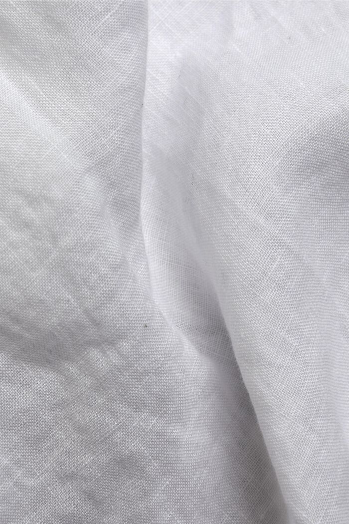 Koszula z przypinanym kołnierzykiem, 100% lnu, WHITE, detail image number 4