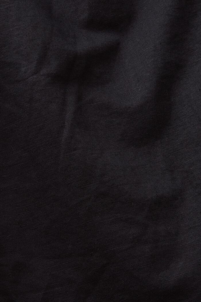 Szmizjerka z paskiem z bawełny i lnu, BLACK, detail image number 4