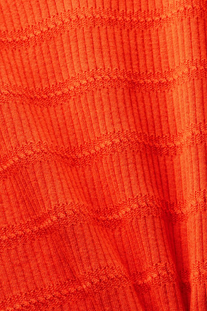 Sweter bez rękawów z dekoltem w serek, BRIGHT ORANGE, detail image number 4