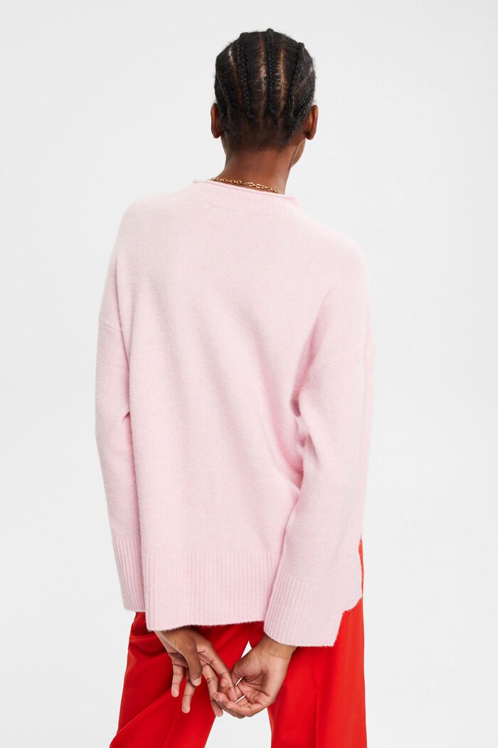 Z wełną: przytulny sweter ze stójką, LIGHT PINK, detail image number 3