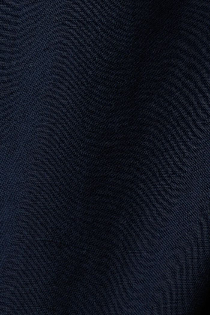 Koszula z przypinanym kołnierzykiem z mieszanki bawełny i lnu, NAVY, detail image number 5