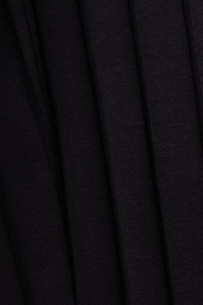 Rozszerzane spodnie z prążkowanego dżerseju, BLACK, detail image number 4