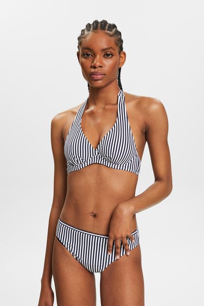 Top bikini z wiązaniem na szyi i fiszbinami