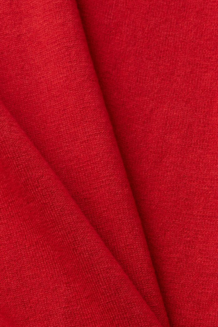 Sweter z dekoltem w serek, DARK RED, detail image number 5