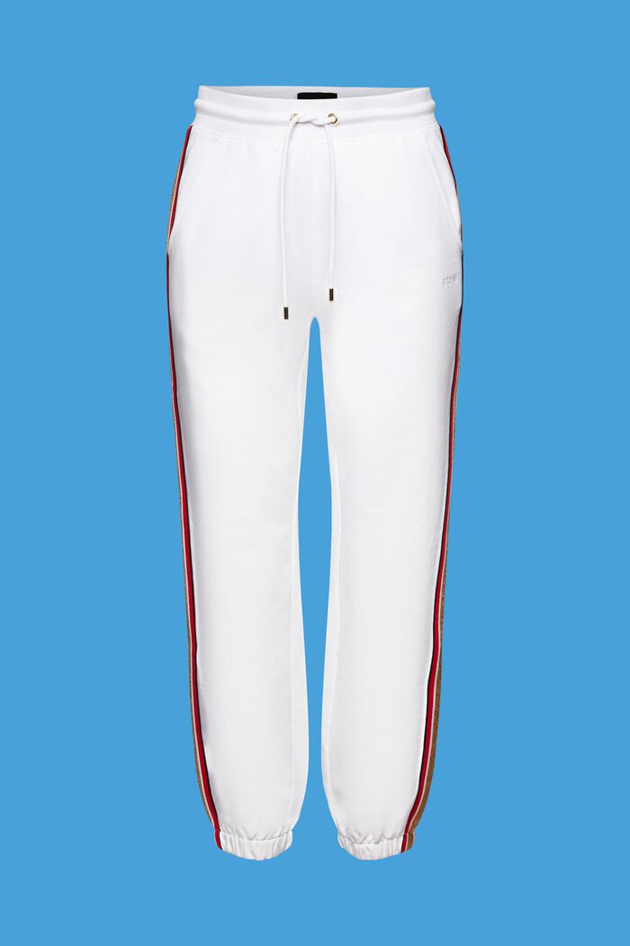 Bawełniane spodnie dresowe w paski, WHITE, detail image number 6