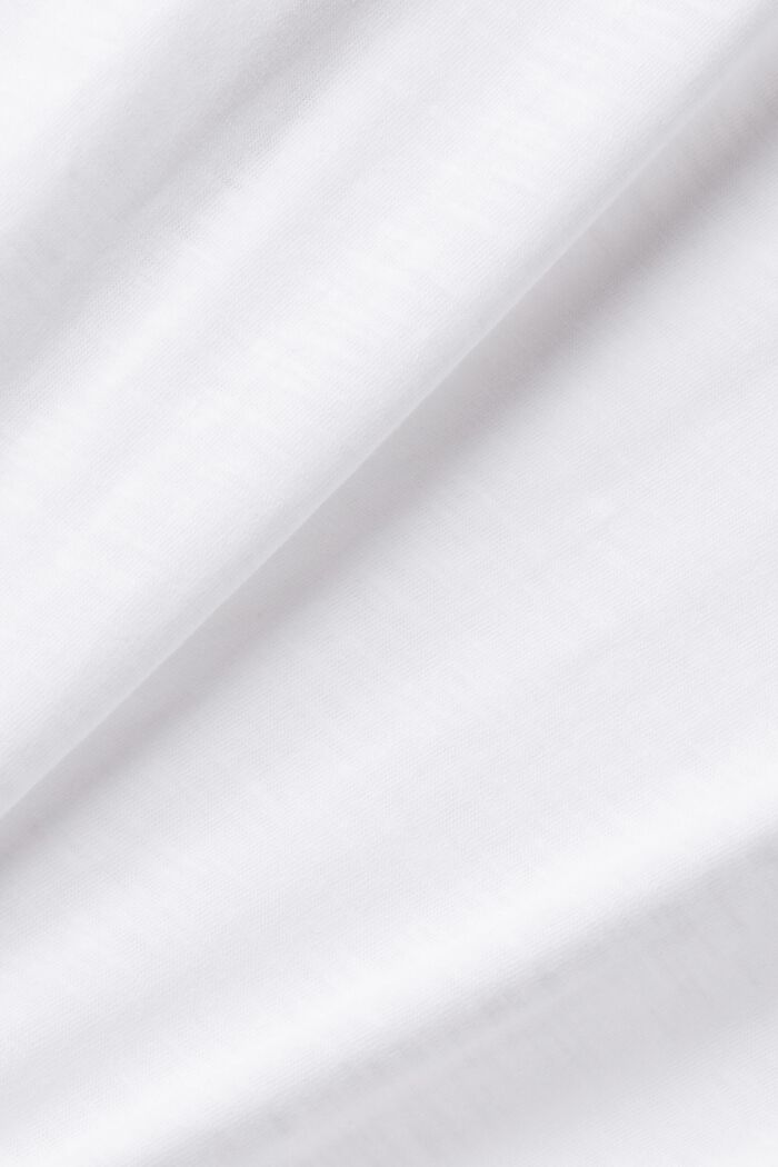 Bawełniany T-shirt z zaokrąglonym dekoltem, WHITE, detail image number 5