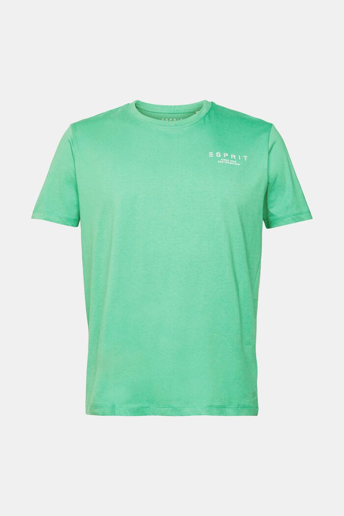 T-shirt z dżerseju z nadrukiem z logo, GREEN, detail image number 6