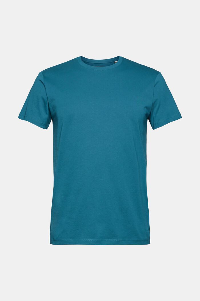 Jerseyowy T-shirt, 100% bawełny ekologicznej, PETROL BLUE, detail image number 0