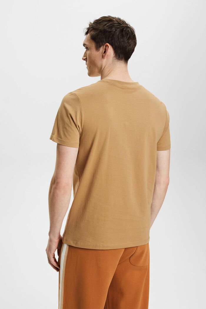 Bawełniany T-shirt, slim fit, BEIGE, detail image number 3