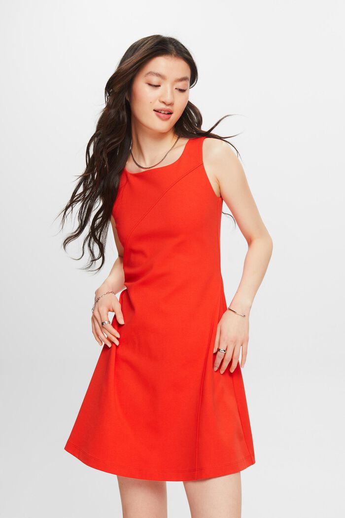 Sukienka mini punto bez rękawów, RED, detail image number 2