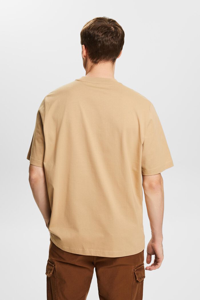 T-shirt z nadrukiem z bawełny pima, unisex, BEIGE, detail image number 2
