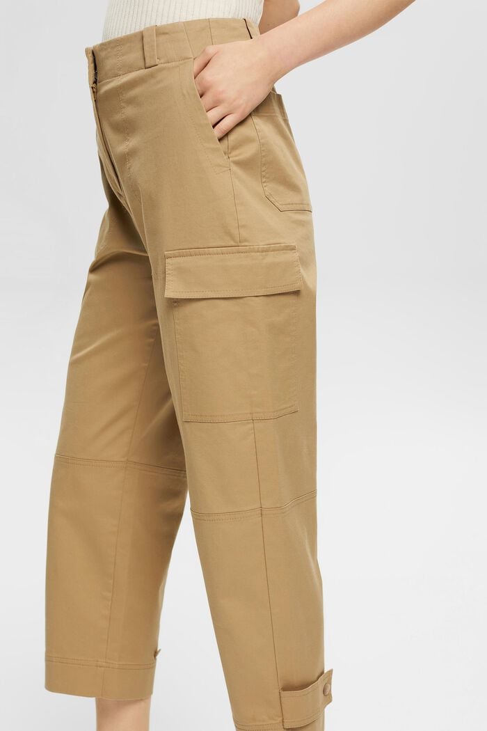 Skrócone spodnie w stylu cargo, KHAKI BEIGE, detail image number 2