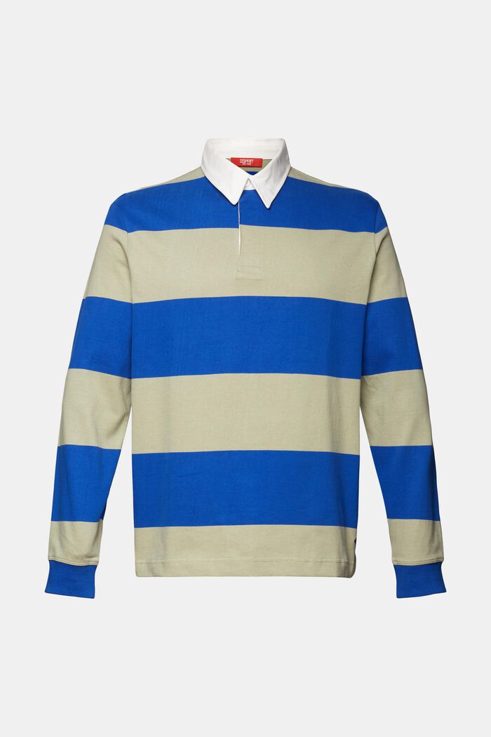 Koszulka w stylu rugby w paski, BRIGHT BLUE, detail image number 6
