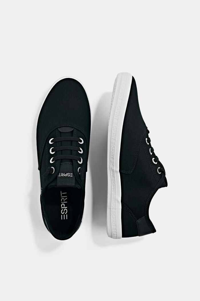 Sneakersy z elastycznymi, wiązanymi tasiemkami, BLACK, detail image number 1