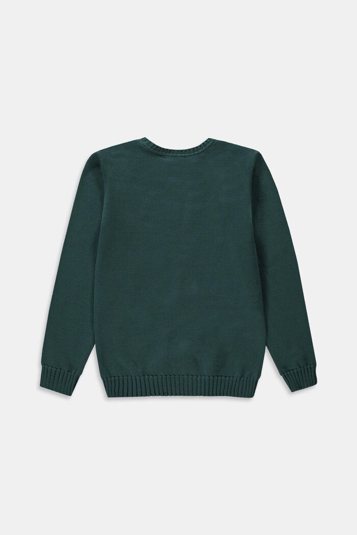 Dzianinowy sweter z kieszenią, TEAL GREEN, detail image number 1