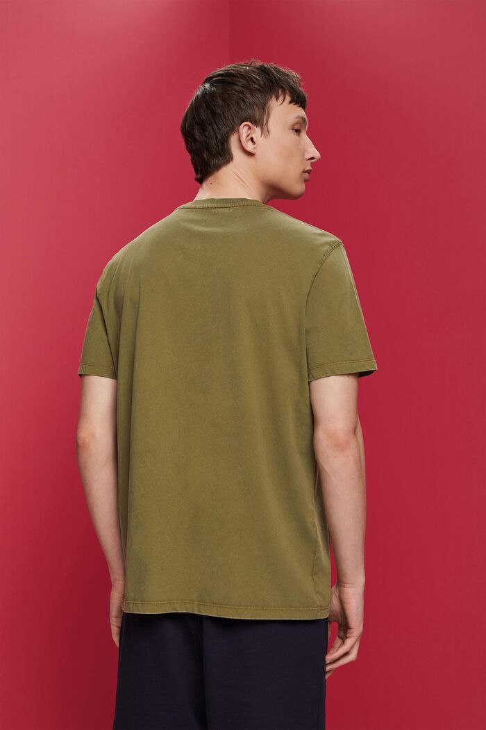 Farbowany po uszyciu T-shirt z jerseyu, 100% bawełna, OLIVE, detail image number 3