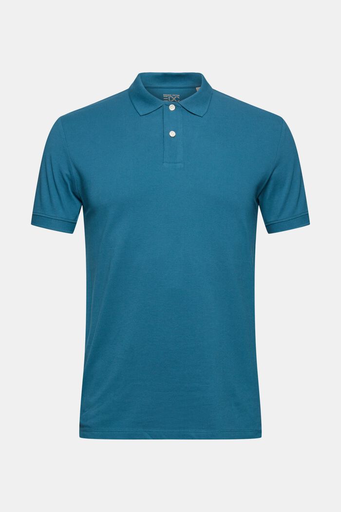 Koszulka polo z piki, 100% bawełny ekologicznej, PETROL BLUE, detail image number 6