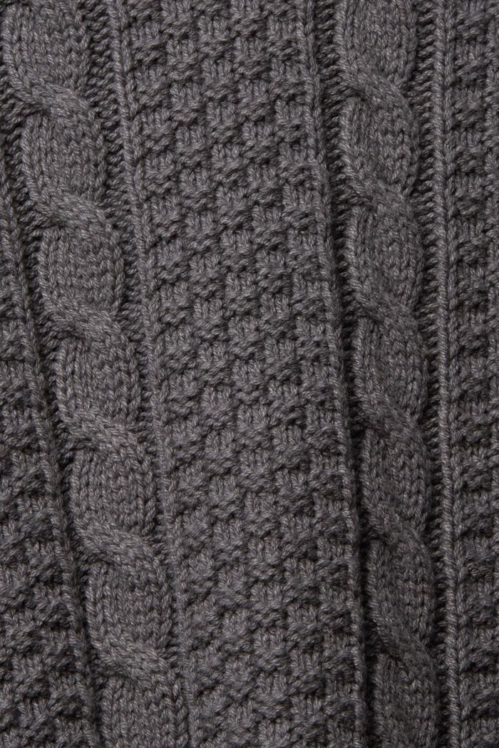 Sweter z warkoczowym wzorem, DARK GREY, detail image number 1