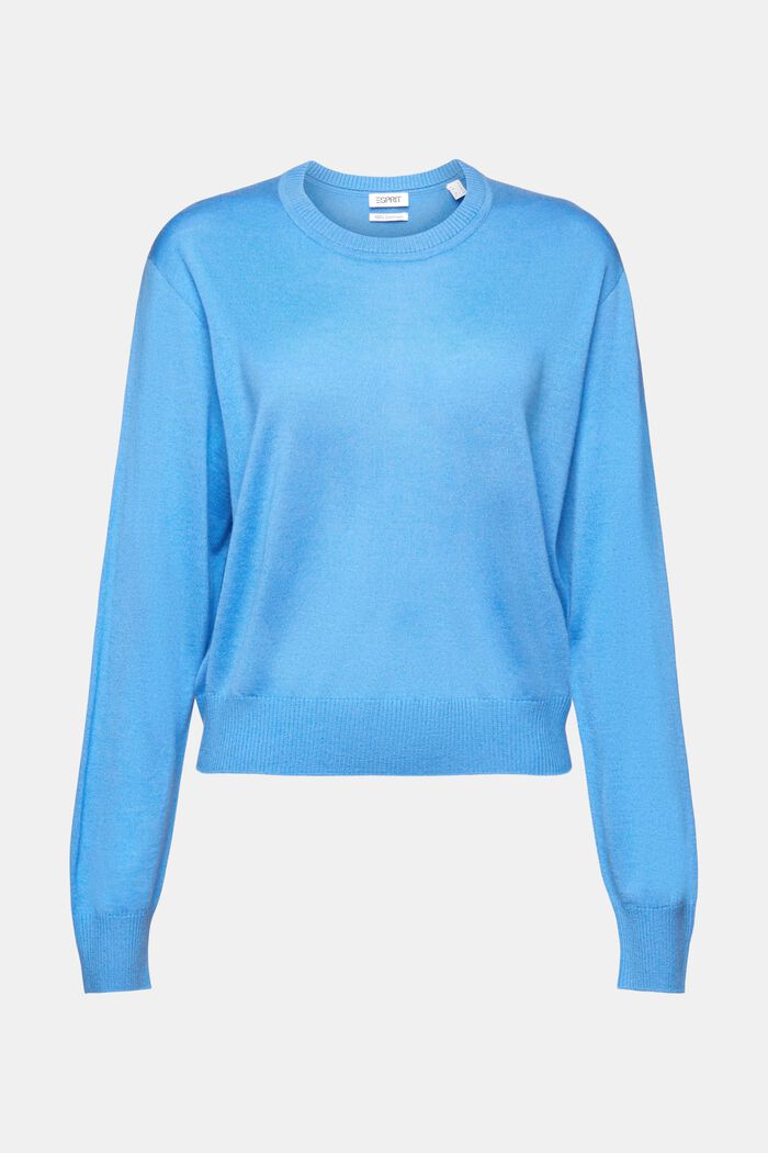 Kaszmirowy sweter z okrągłym dekoltem, BLUE, detail image number 5