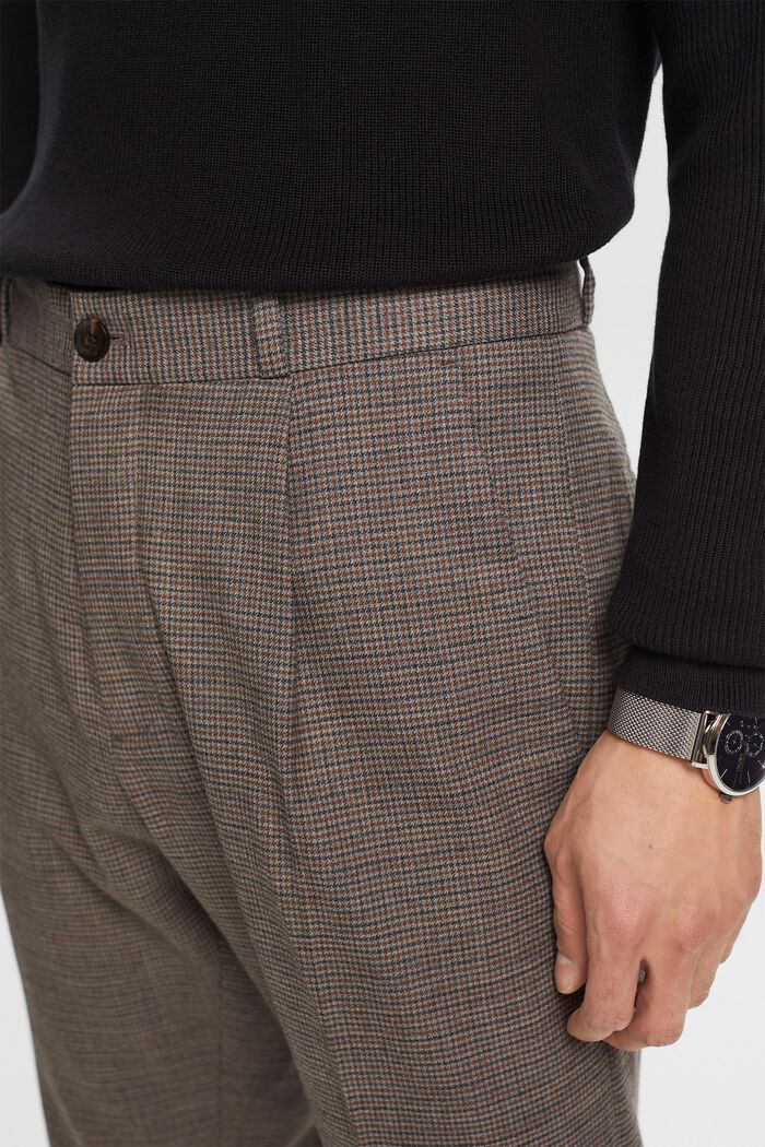 Wełniane spodnie w pepitkę, BROWN GREY, detail image number 2