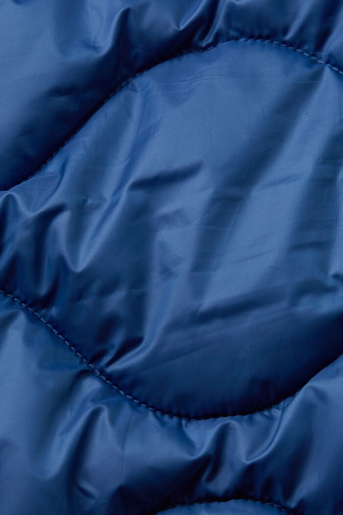 Z recyklingu: pikowana kurtka z kapturem, GREY BLUE, detail image number 6