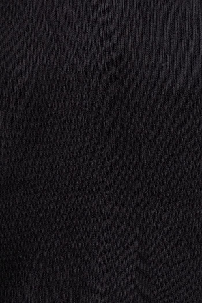Warstwowa koszulka z wiązaniem na szyi, BLACK, detail image number 5
