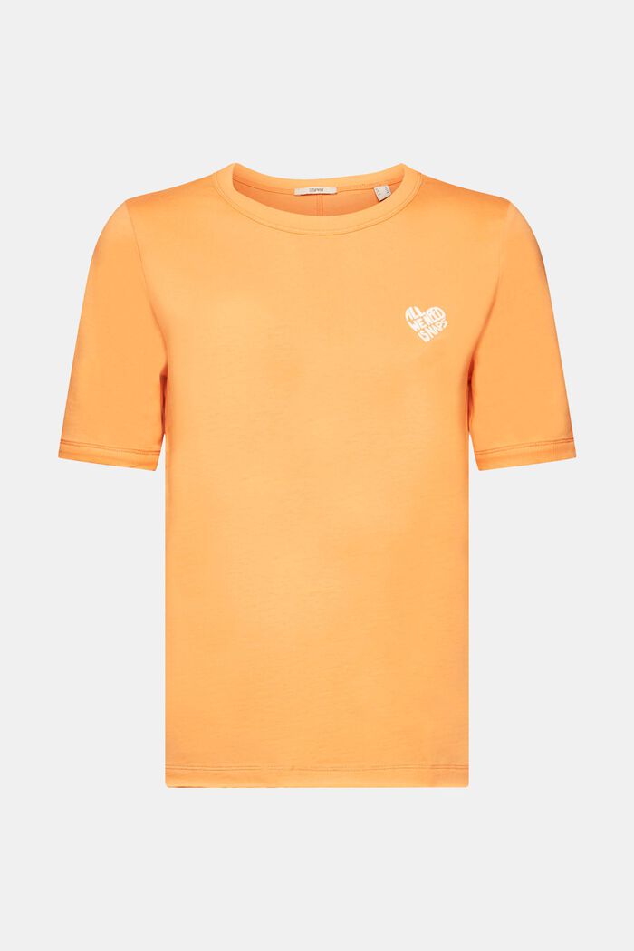Bawełniany T-shirt z logo w kształcie serca, GOLDEN ORANGE, detail image number 7