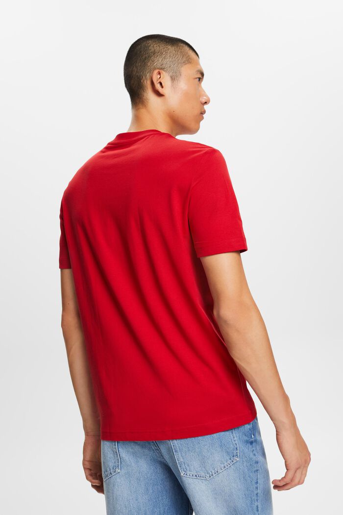 T-shirt z dżerseju z bawełny pima, DARK RED, detail image number 3