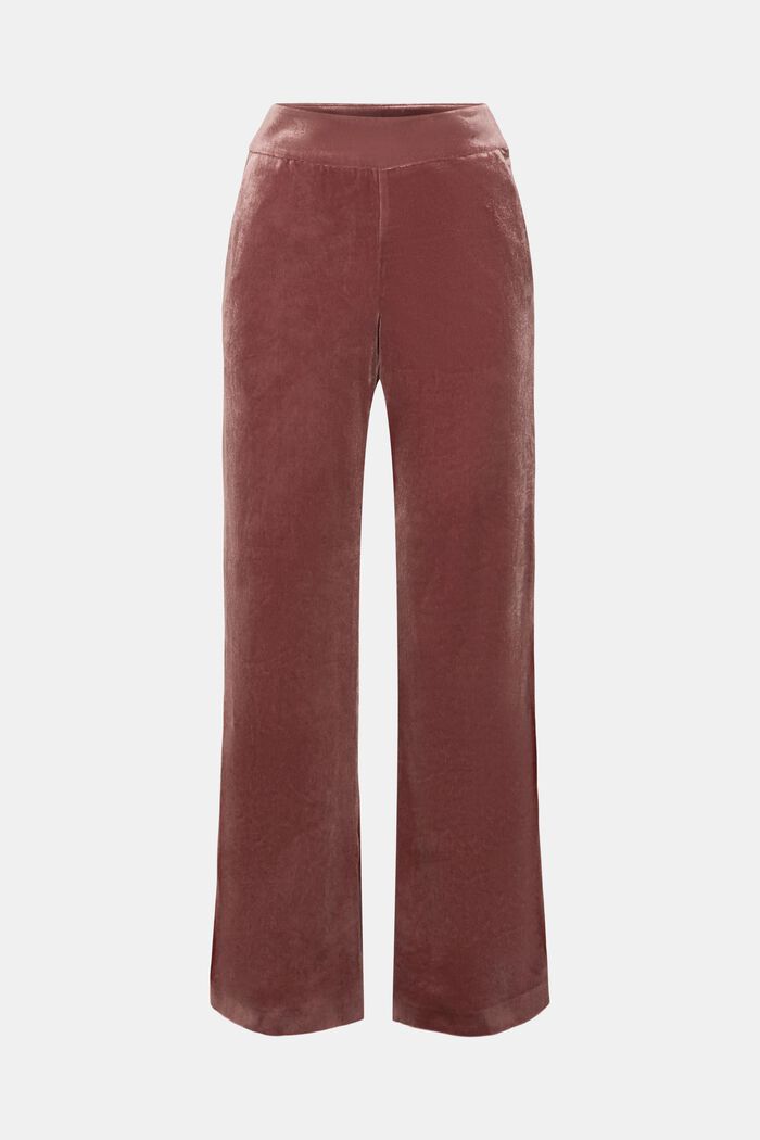 Aksamitne spodnie z szerokimi nogawkami, BORDEAUX RED, detail image number 6