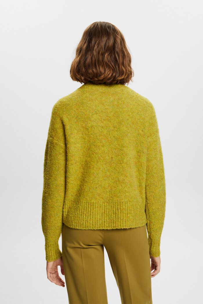 Puszysty sweter z półgolfem, PISTACHIO GREEN, detail image number 4