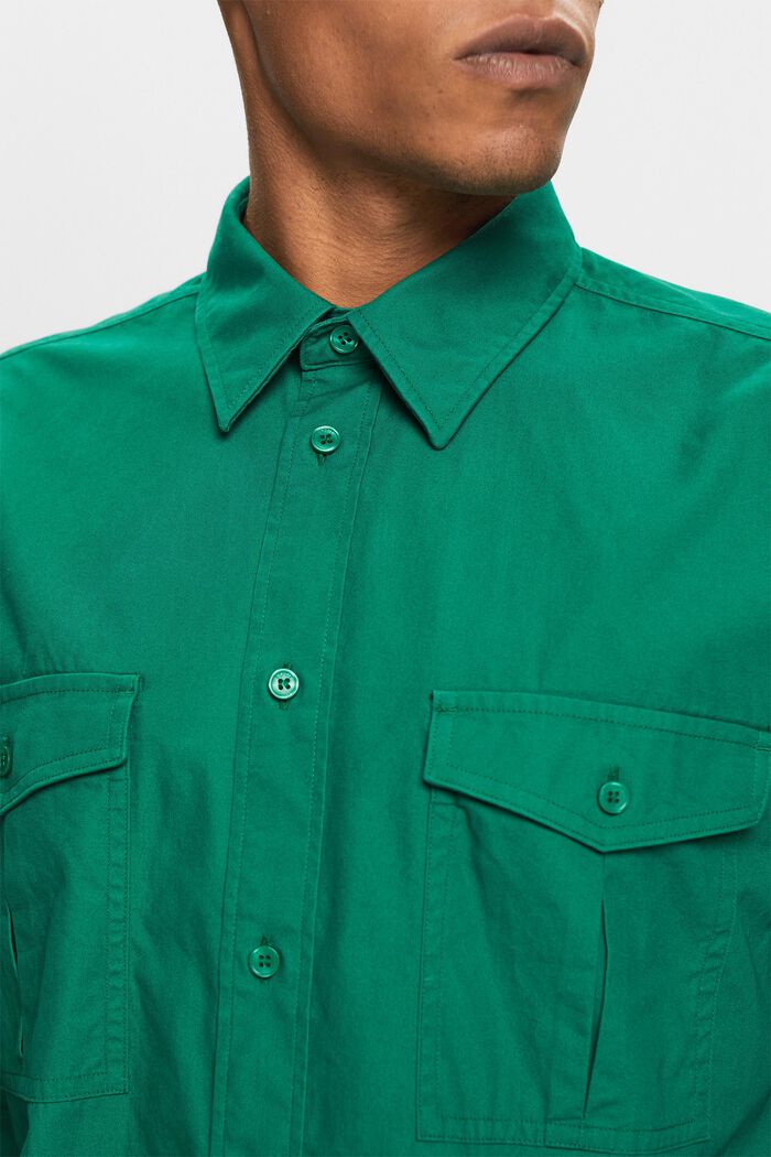 Koszula w stylu utility z bawełny, DARK GREEN, detail image number 2