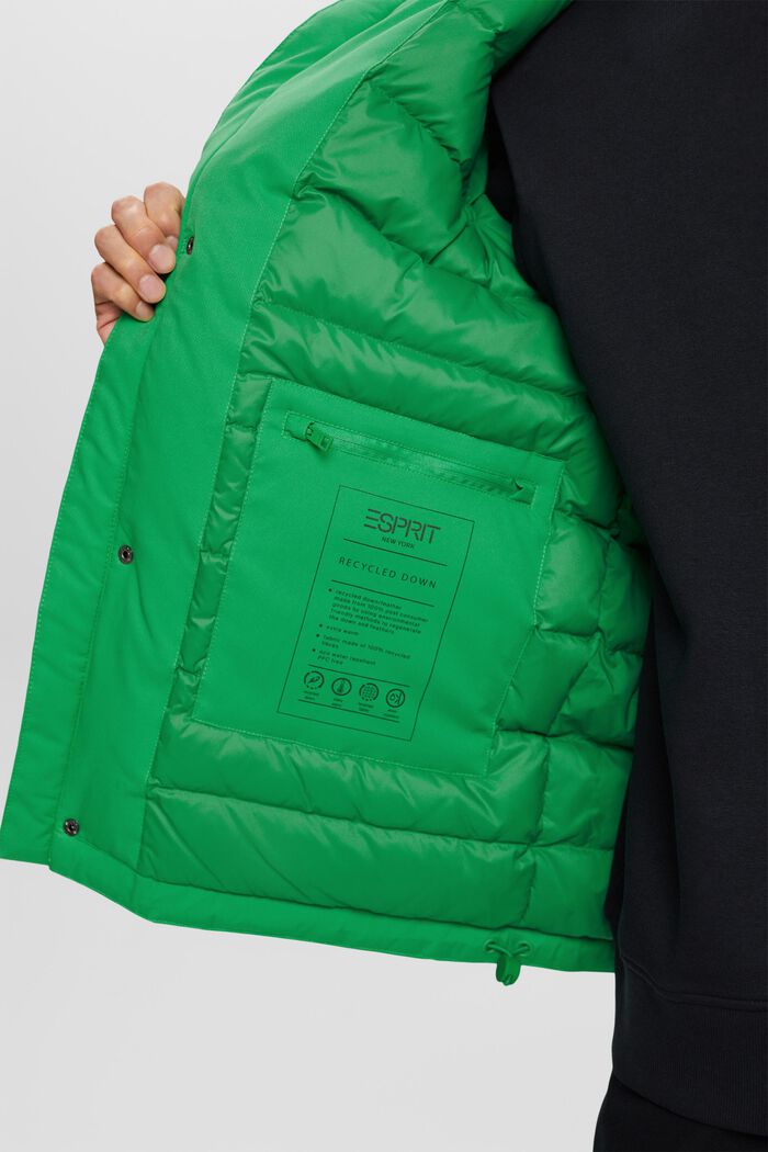 Puchowy płaszcz z kapturem, GREEN, detail image number 3