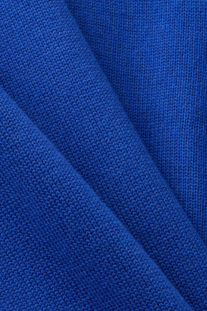 Sweter z okrągłym dekoltem z bawełny, BRIGHT BLUE, detail image number 5