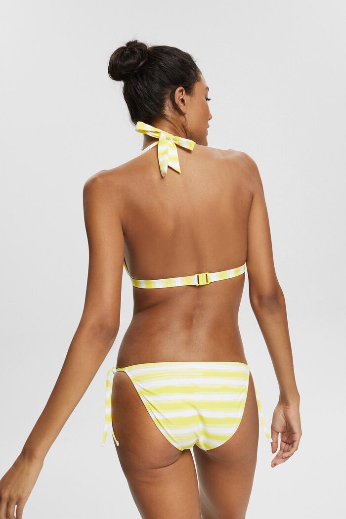 Figi od bikini w paski z wiązanymi tasiemkami, BRIGHT YELLOW, detail image number 1