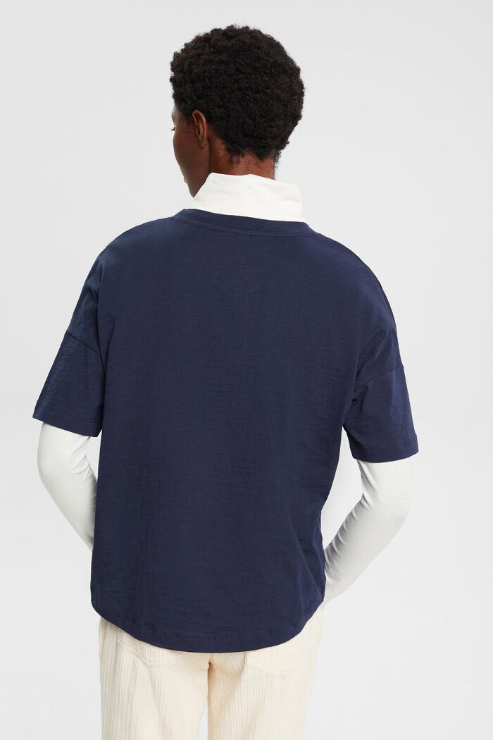 Bawełniany T-shirt z geometrycznym nadrukiem, NAVY, detail image number 3