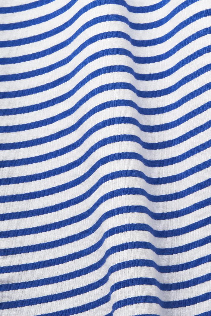 T-shirt w paski z bawełnianego dżerseju, BRIGHT BLUE, detail image number 4